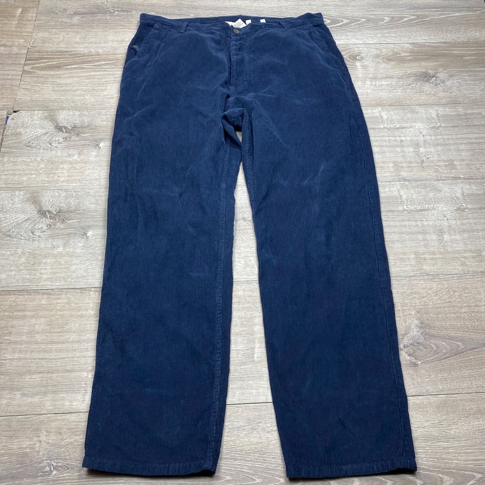 Raleigh Denim Workshop Corduroy Pants Mens 36 Navy Blue Straight Leg Casual